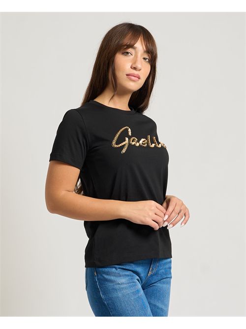T-shirt donna Gaelle Paris con logo a paillettes GAELLE PARIS | GAABW08306NE01